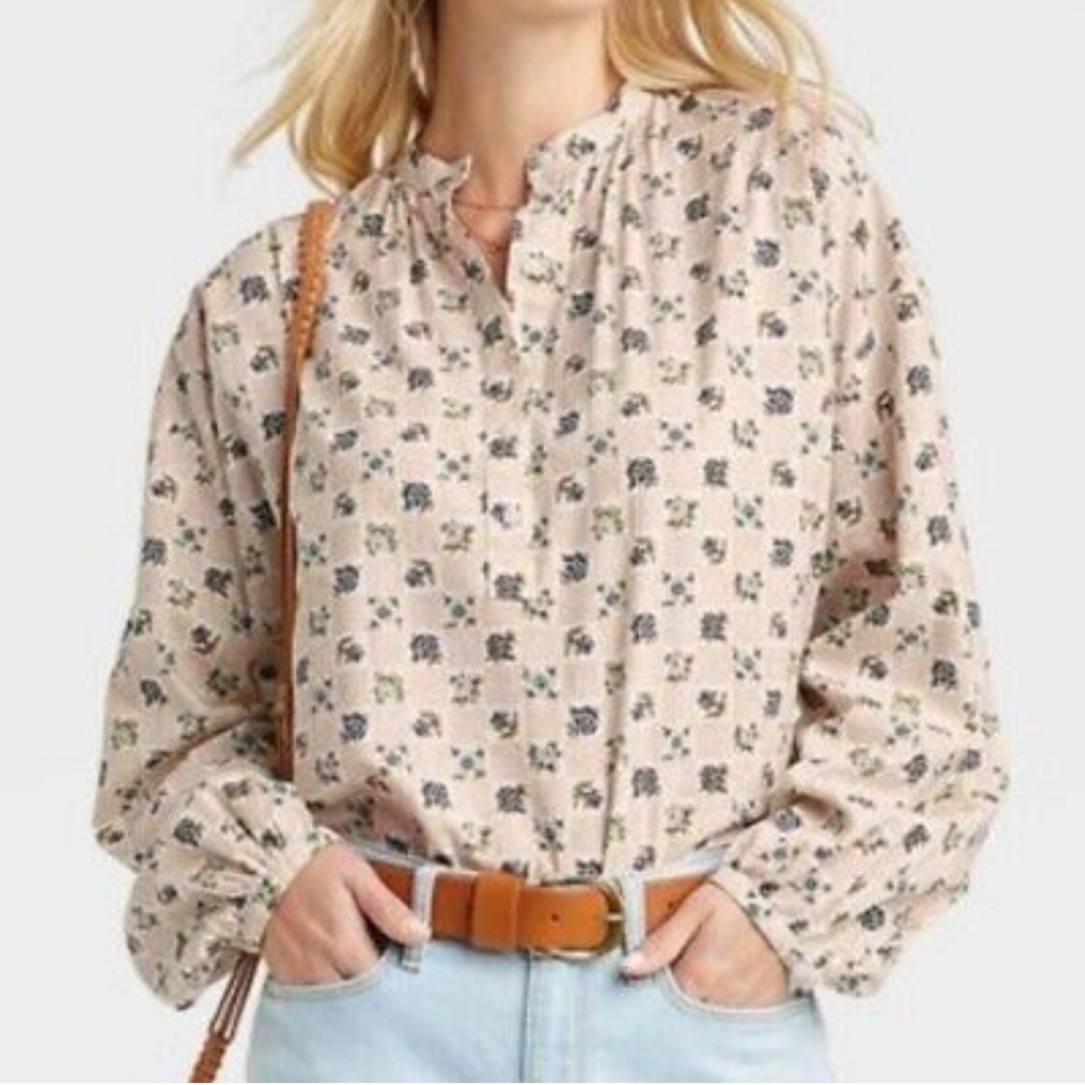 Universal Thread Floral Top Long Sleeves Boho Floral Fall Winter